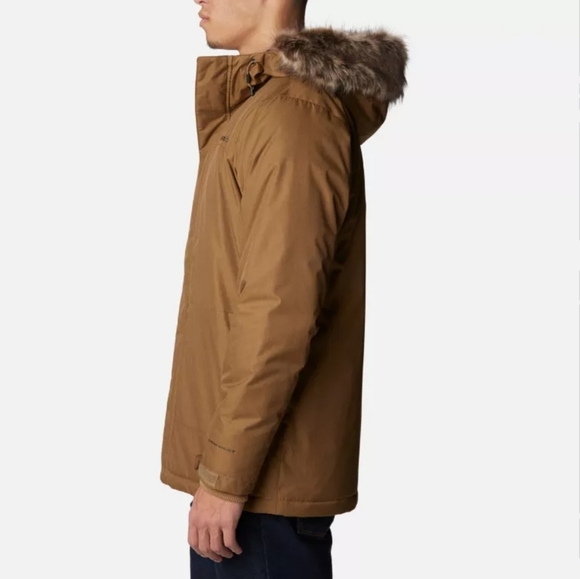 MENS Columbia Leif Trail Parka LARGE BROWN DELTA - Picture 2 of 16